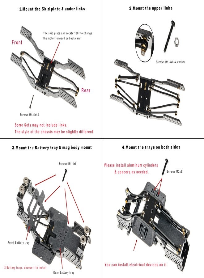 RampCrab Carbon Fiber Chassis Kit for SCX24, 7° Angled Skid, LCG Chassis Kit for Axial SCX24 C10 Upgrade Parts, JLU, Bronco, Deadbolt, Silvery - Image 5